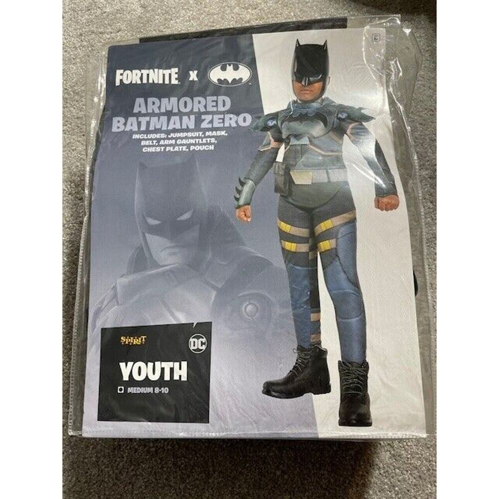 Fortnite Armored Batman Zero Halloween Costume Boys M 8-10 Complete Cosplay
